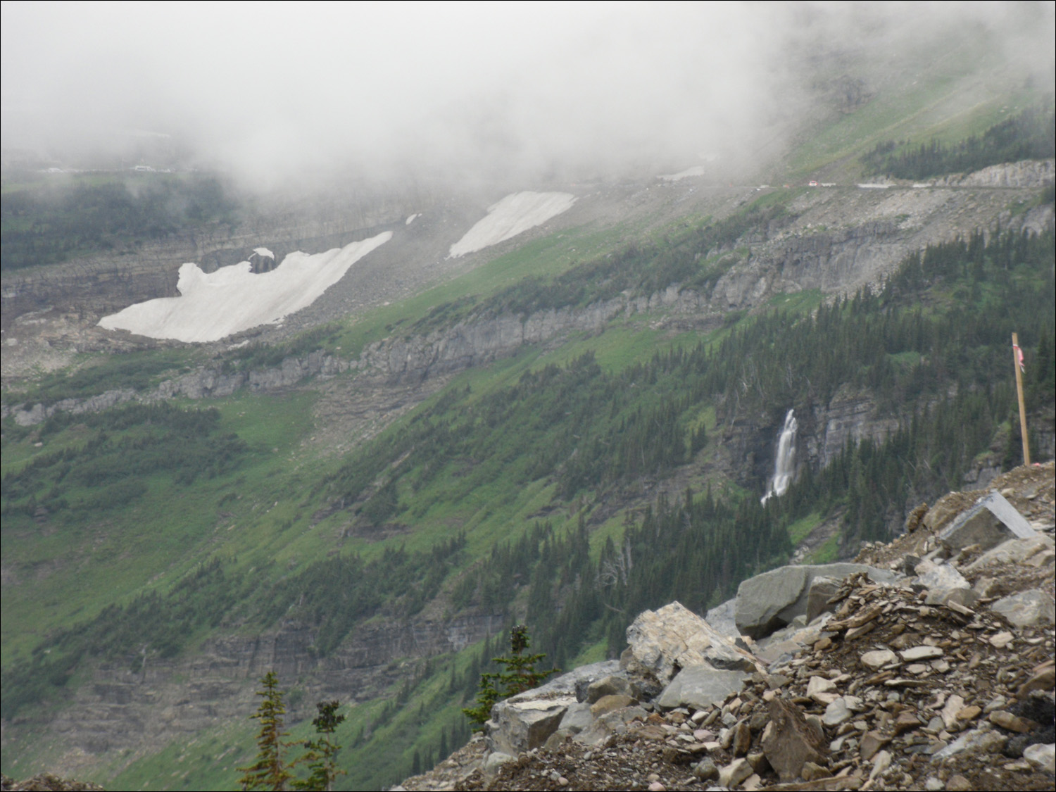 Glacier National Park-Going to the Sun road views driving west towards Logans Pass.